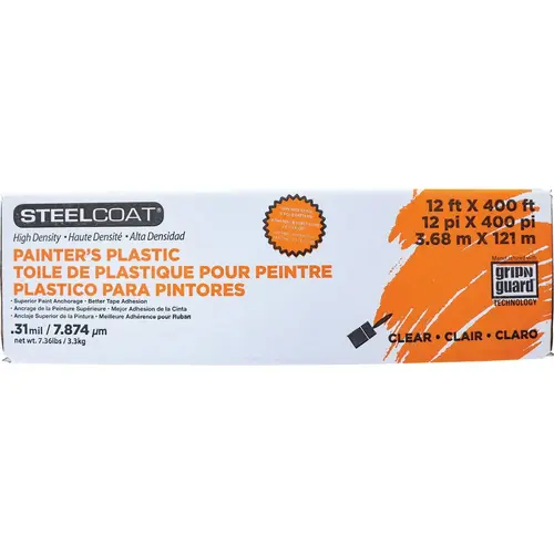 12 Ft. x 400 Ft. .35 mil High-Density Plastic Sheeting Clear 12 Ft. x 400 Ft. .35 mil High-Density Plastic Sheeting Clear
