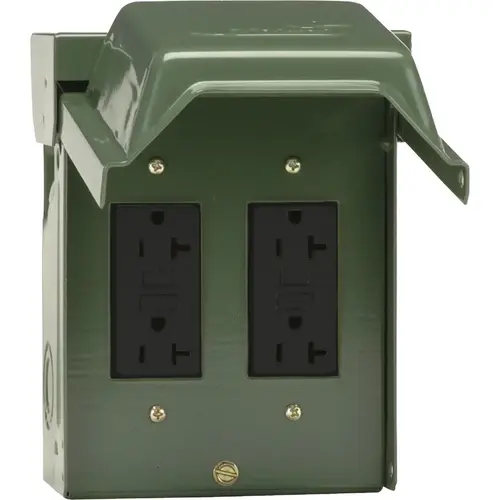 Backyard 20A Green Residential Grade 5-20R GFCI Outlet with 2 Receptacles Backyard 20A Green Residential Grade 5-20R GFCI Outlet with 2 Receptacles