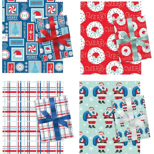 Traditional 30 In. Christmas Gift Wrapping Paper Traditional 30 In. Christmas Gift Wrapping Paper