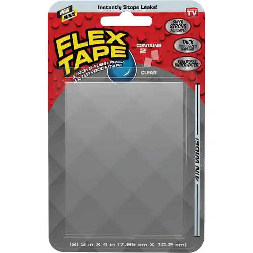 Flex Tape 3 In. x 4 In. Mini Repair Tape, Clear (2-Count) Flex Tape 3 In. x 4 In. Mini Repair Tape, Clear (2-Count)