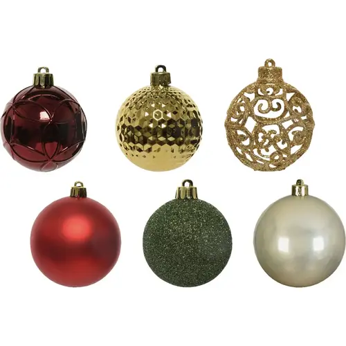 2.4 In. Shatterproof Pearl, Light Gold Assorted Bauble Christmas Ornament - pack of 37 2.4 In. Shatterproof Pearl, Light Gold Assorted Bauble Christmas Ornament - pack of 37