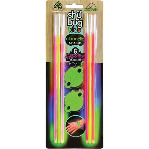 Kids Citronella Charms with Glow Bracelets Insect Repellent Glow-In-The-Dark - pack of 6 Kids Citronella Charms with Glow Bracelets Insect Repellent Glow-In-The-Dark - pack of 6