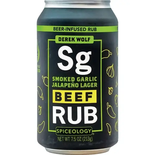 Derek Wolf 7.5 Oz. Smoked Garlic Jalapeno Lager Beef Rub Derek Wolf 7.5 Oz. Smoked Garlic Jalapeno Lager Beef Rub