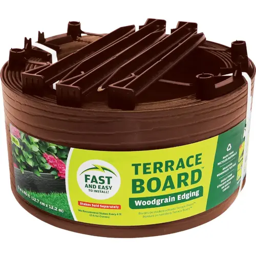 20 ft. L X 5" H Plastic Brown Landscape Edging Kit Brown 20 ft. L X 5" H Plastic Brown Landscape Edging Kit Brown
