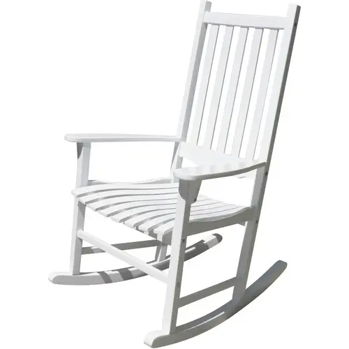 Traditional White Acacia Wood Porch Rocker Chair Traditional White Acacia Wood Porch Rocker Chair