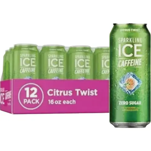 16 Oz. Sparkling Water + Caffeine, Citrus Twist 16 Oz. Sparkling Water + Caffeine, Citrus Twist