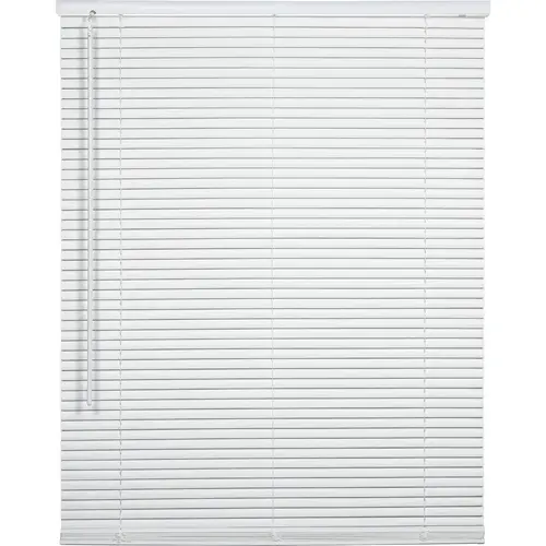 45 In. x 72 In. x 1 In. White Vinyl Light Filtering Cordless Mini Blind 45 In. x 72 In. x 1 In. White Vinyl Light Filtering Cordless Mini Blind