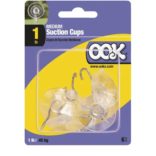Medium Suction Cup Hs (6-Pack) Clear Medium Suction Cup Hs (6-Pack) Clear