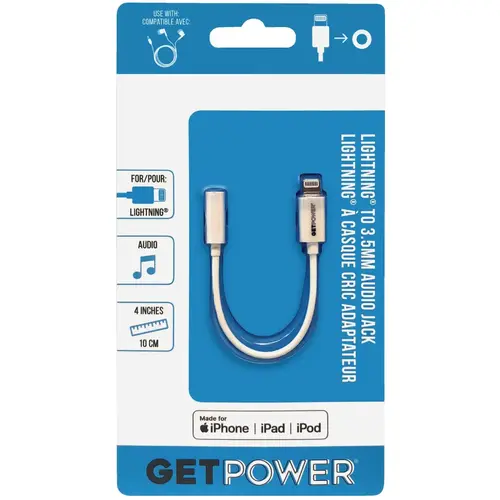 Lightning to 3.5mm White Audio Jack Adapter Lightning to 3.5mm White Audio Jack Adapter