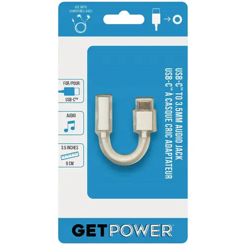 USB-C to 3.5mm White Audio Jack Adapter USB-C to 3.5mm White Audio Jack Adapter