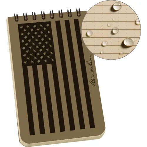 3 In. x 5 In. 50-Sheet Top Spiral Tan Flag Notebook 3 In. x 5 In. 50-Sheet Top Spiral Tan Flag Notebook