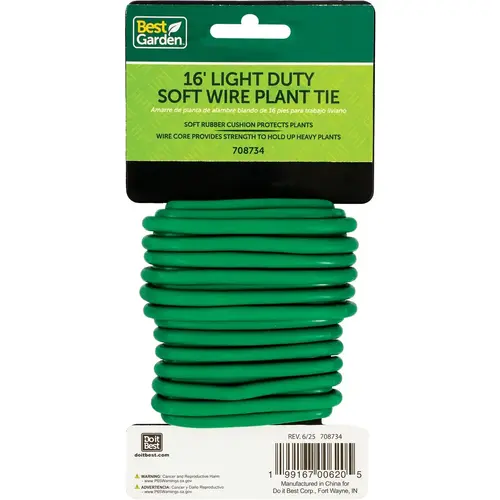 16 Ft. Light-Duty Garden Twist Plant Tie Green 16 Ft. Light-Duty Garden Twist Plant Tie Green