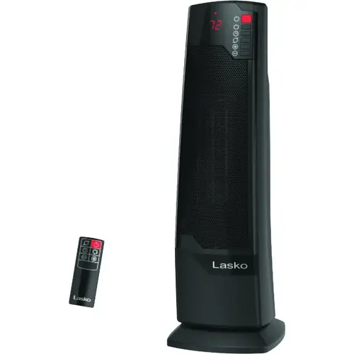 22 In. Digital Ceramic Tower Heater with Remote Control Black 22 In. Digital Ceramic Tower Heater with Remote Control Black