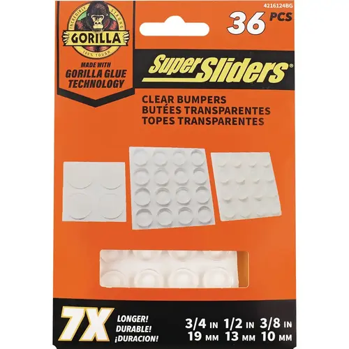 Gorilla Glue Clear Round Furniture/Wall Bumpers (36-Count) Gorilla Glue Clear Round Furniture/Wall Bumpers (36-Count)