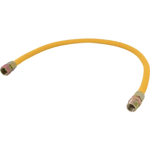 5/8 In. OD x 36 In. 3/4 In. FIP x 1/2 In. FIP (Tapped 3/8 In. FIP) Coated Stainless Steel Gas Connector with ArmorBoost Excess Flow Valve 5/8 In. OD x 36 In. 3/4 In. FIP x 1/2 In. FIP (Tapped 3/8 In. FIP) Coated Stainless Steel Gas Connector with ArmorBoost Excess Flow Valve