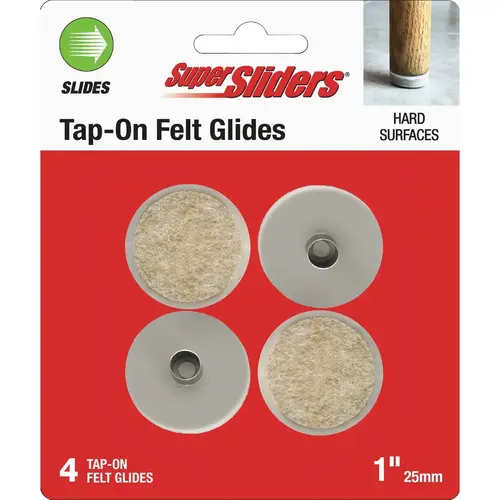 1 In. Tap-On Felt Furniture Glides (4-Pack) 1 In. Tap-On Felt Furniture Glides (4-Pack)