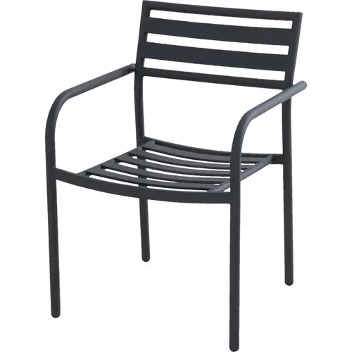 Black Heavy-Duty Steel Stacking Dining Chair Black Heavy-Duty Steel Stacking Dining Chair