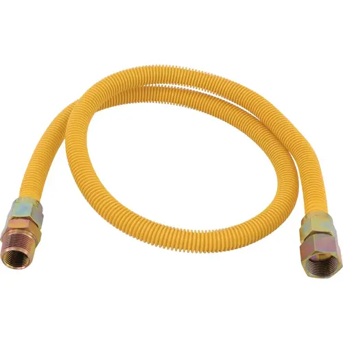5/8 In. OD x 48 In. 3/4 In. FIP x 1/2 In. FIP (Tapped 3/8 In. FIP) Coated Stainless Steel Gas Connector with ArmorBoost Excess Flow Valve 5/8 In. OD x 48 In. 3/4 In. FIP x 1/2 In. FIP (Tapped 3/8 In. FIP) Coated Stainless Steel Gas Connector with ArmorBoost Excess Flow Valve