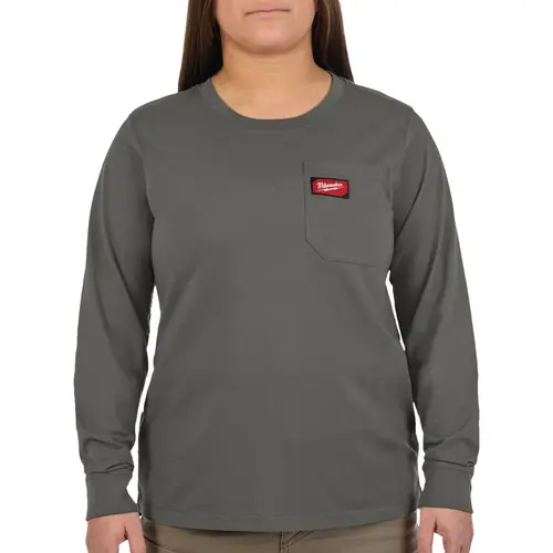 GRIDIRON Women's Small Gray Long Sleeve Pocket T-Shirt GRIDIRON Women's Small Gray Long Sleeve Pocket T-Shirt