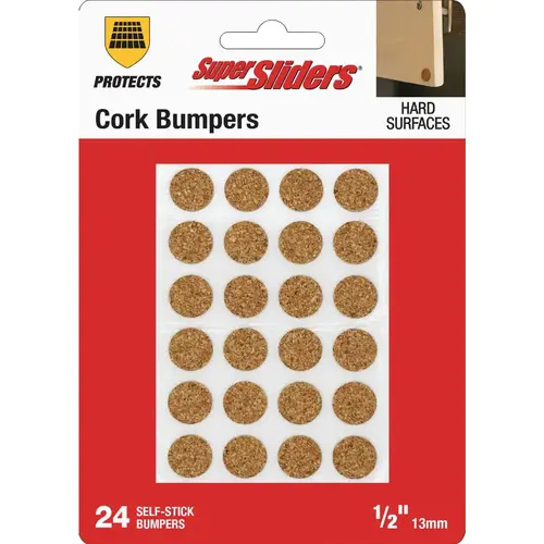 1/2 In. Bumpers Round Cork Furniture Pads (24-Piece) Brown 1/2 In. Bumpers Round Cork Furniture Pads (24-Piece) Brown