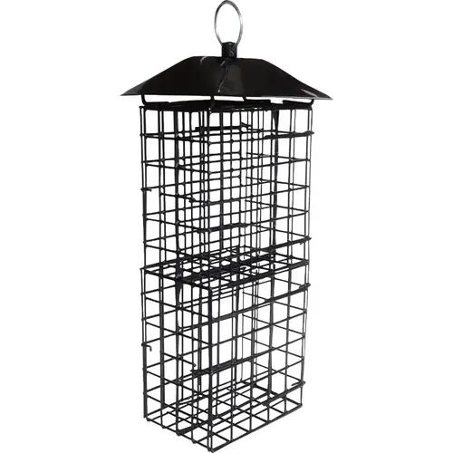 Metal Suet Cage Bird Feeder Black Metal Suet Cage Bird Feeder Black