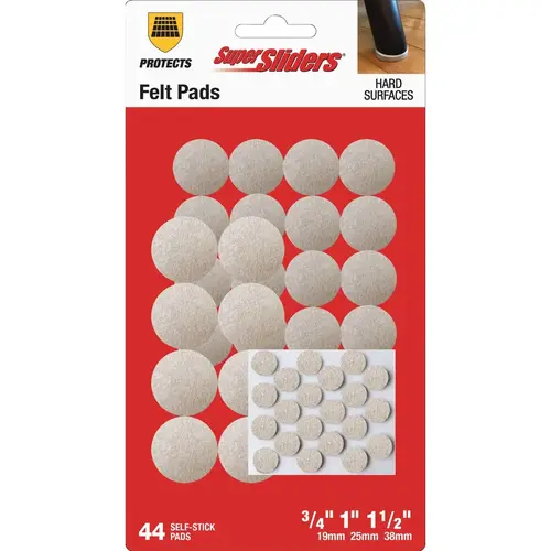 Felt Combo Oatmeal Furniture Pad Variety Assortment (44-Piece) Felt Combo Oatmeal Furniture Pad Variety Assortment (44-Piece)