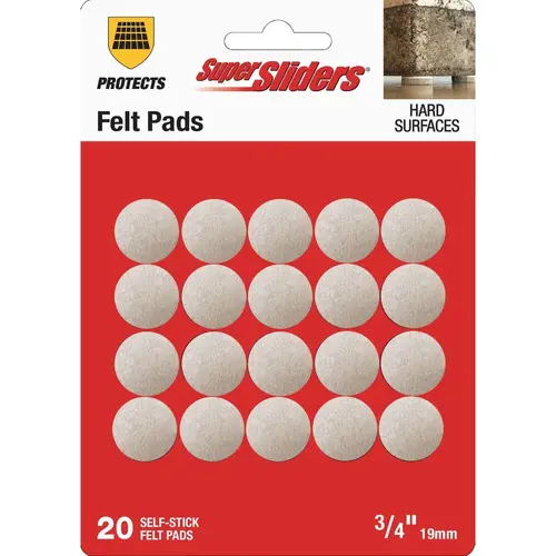 3/4 In. Round Beige Felt Furniture Pads (20-Piece) Oatmeal 3/4 In. Round Beige Felt Furniture Pads (20-Piece) Oatmeal