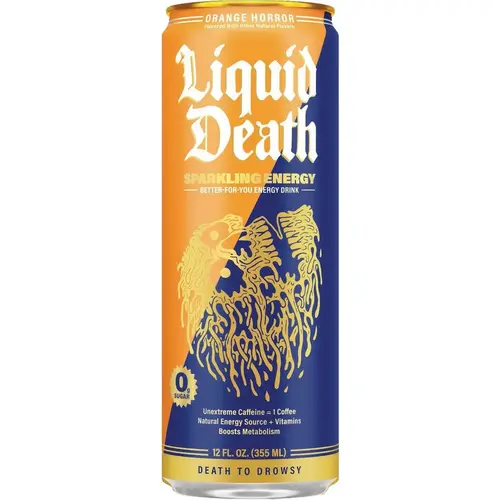 12 Oz. Orange Horror Sparkling Energy Drink 12 Oz. Orange Horror Sparkling Energy Drink