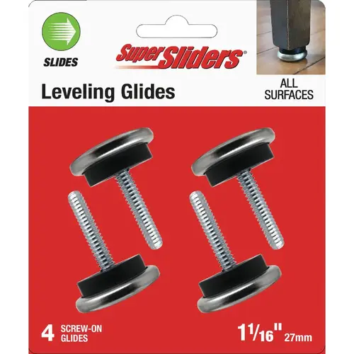 1-1/16 In. White Round Screw-On Plastic Furniture Glides (4-Pack) 1-1/16 In. White Round Screw-On Plastic Furniture Glides (4-Pack)