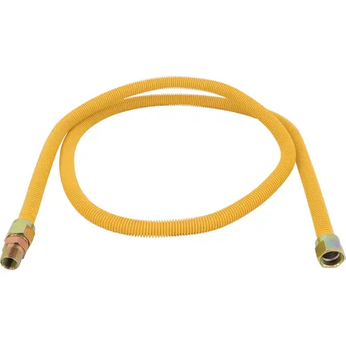 5/8 In. OD x 72 In. 1/2 In. MIP (Tapped 3/8 In. FIP) x 1/2 In. MIP (Tapped 3/8 In. FIP) Coated Stainless Steel Gas Connector 5/8 In. OD x 72 In. 1/2 In. MIP (Tapped 3/8 In. FIP) x 1/2 In. MIP (Tapped 3/8 In. FIP) Coated Stainless Steel Gas Connector