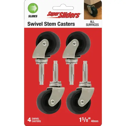 1-5/8 In. Black Stem Caster (4-Pack) 1-5/8 In. Black Stem Caster (4-Pack)