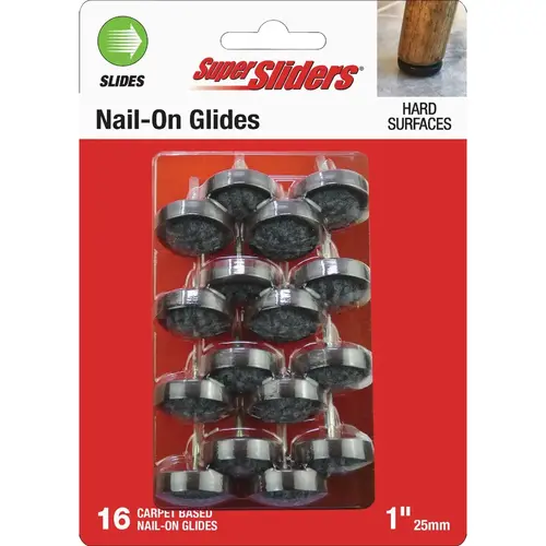 1 In. Round Nail-On Carpet Furniture Glides (16-Pack) 1 In. Round Nail-On Carpet Furniture Glides (16-Pack)