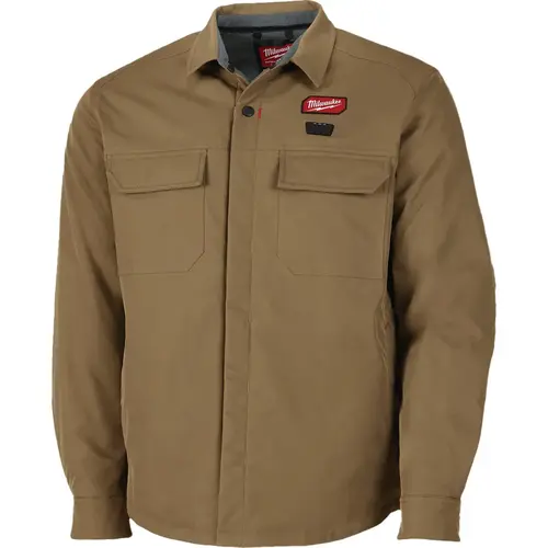 M12 Men's Medium Khaki Heated Shirt Jacket Brown M12 Men's Medium Khaki Heated Shirt Jacket Brown