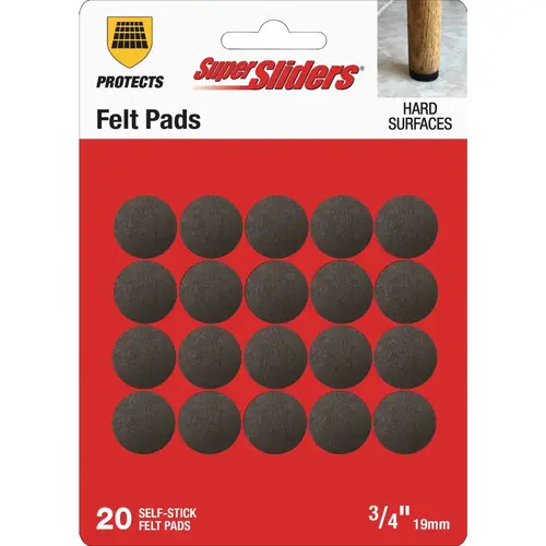 3/4 In. Round Brown Felt Furniture Pads (20-Piece) 3/4 In. Round Brown Felt Furniture Pads (20-Piece)