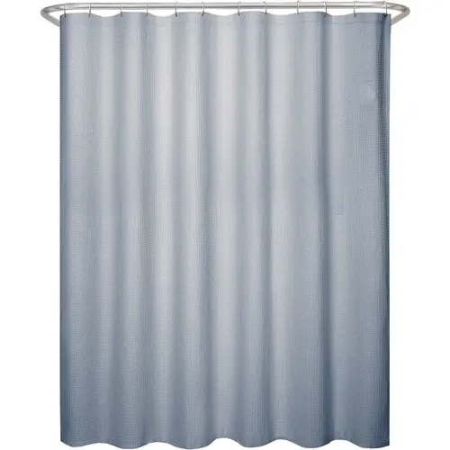 Zenna Home 70 In. x 72 In. Spa Waffle Blue Polyester Shower Curtain Zenna Home 70 In. x 72 In. Spa Waffle Blue Polyester Shower Curtain