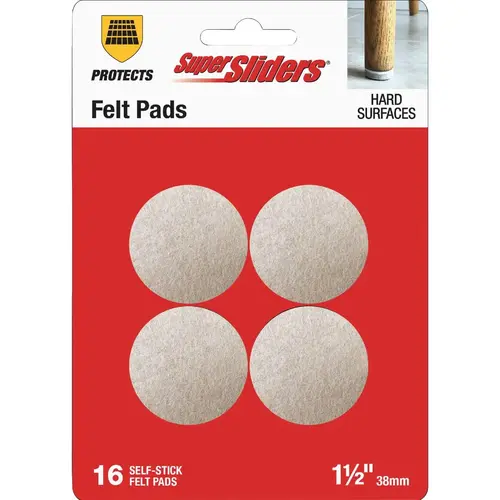 1-1/2 In. Round Beige Felt Furniture Pads (16-Piece) Beiege 1-1/2 In. Round Beige Felt Furniture Pads (16-Piece) Beiege