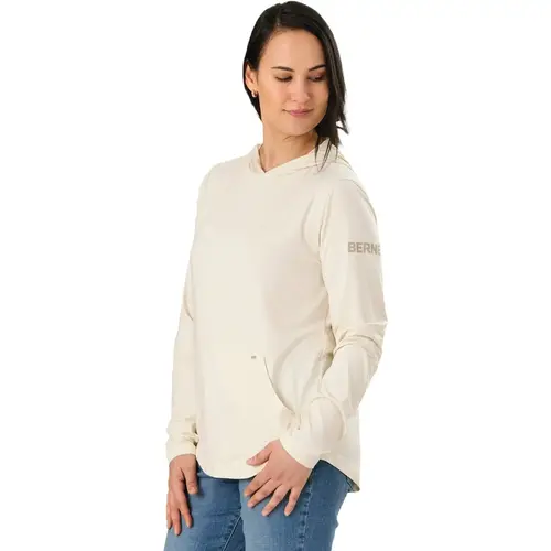 Women's Medium Oatmeal Long Sleeve Hooded UPF Sun Shirt Women's Medium Oatmeal Long Sleeve Hooded UPF Sun Shirt