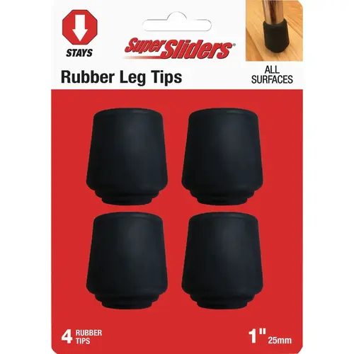 1 In. Black Rubber Furniture Leg Tip (4-Pack) 1 In. Black Rubber Furniture Leg Tip (4-Pack)