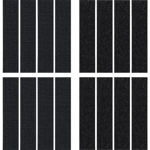 Stick 'Em 3/4 In. x 3-1/2 In. Black Hook & Loop Strip (8-Count) Stick 'Em 3/4 In. x 3-1/2 In. Black Hook & Loop Strip (8-Count)