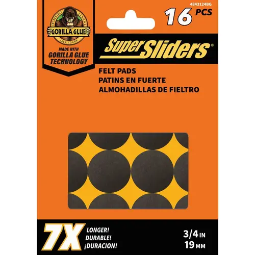 Gorilla Glue 3/4 In. Round Brown Felt Furniture Pads (16-Piece) Gorilla Glue 3/4 In. Round Brown Felt Furniture Pads (16-Piece)