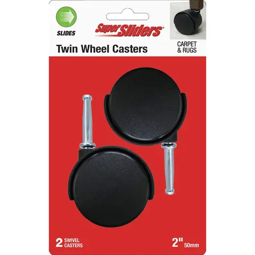 2 In. 2-Wheel Black Stem Caster (2-Piece) 2 In. 2-Wheel Black Stem Caster (2-Piece)