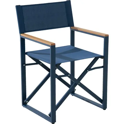 Heavy-Duty Steel Textilene Blue Folding Chair Heavy-Duty Steel Textilene Blue Folding Chair