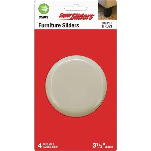 3-1/2 In. Hard Plastic Furniture Gliders (4-Pack) Beige 3-1/2 In. Hard Plastic Furniture Gliders (4-Pack) Beige