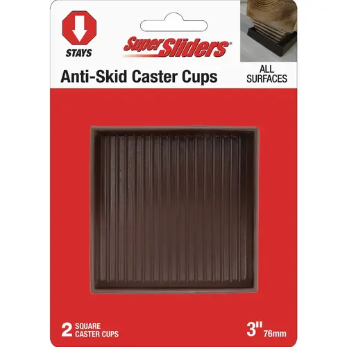 3 In. Brown Square Furniture Leg Cup (2-Pack) 3 In. Brown Square Furniture Leg Cup (2-Pack)
