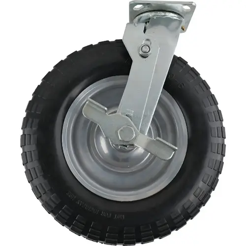 12 In. Swivel Plate Caster with Side Brake Black 12 In. Swivel Plate Caster with Side Brake Black