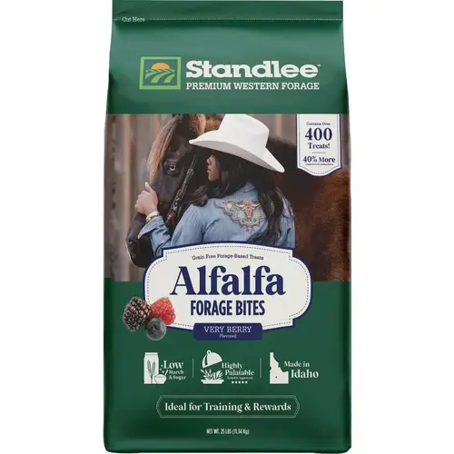 Alfalfa Forage Bites Very Berry Flavored - 25 lb Bag Alfalfa Forage Bites Very Berry Flavored - 25 lb Bag