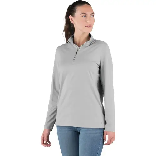 Women's Small Heather Gray Midweight UPF Quarter-Zip Shirt Women's Small Heather Gray Midweight UPF Quarter-Zip Shirt