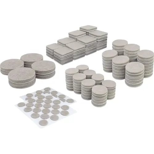 Felt Furniture Pads Variety Assortment (184-Piece) Beiege Felt Furniture Pads Variety Assortment (184-Piece) Beiege