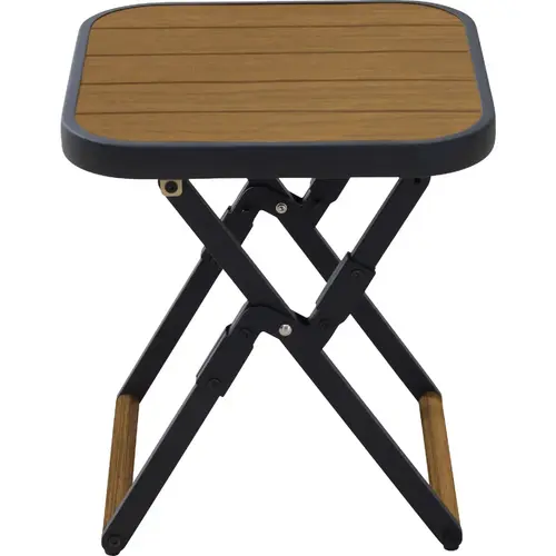 Woodgrain 16 In. Square Heavy-Duty Steel Folding Side Table Woodgrain 16 In. Square Heavy-Duty Steel Folding Side Table