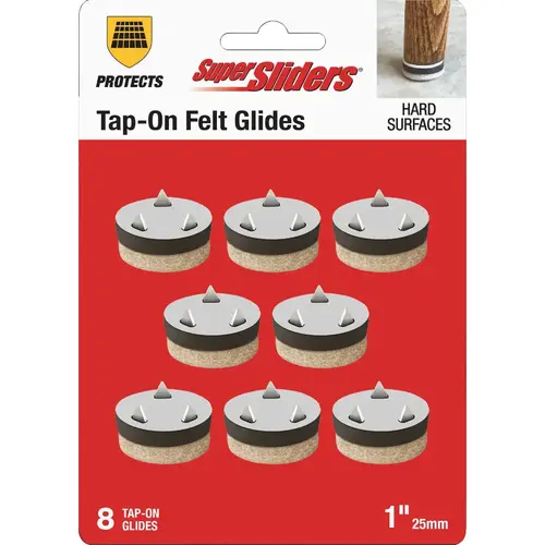1 In. Tap-On Round Beige Felt Furniture Pads (8-Piece) 1 In. Tap-On Round Beige Felt Furniture Pads (8-Piece)
